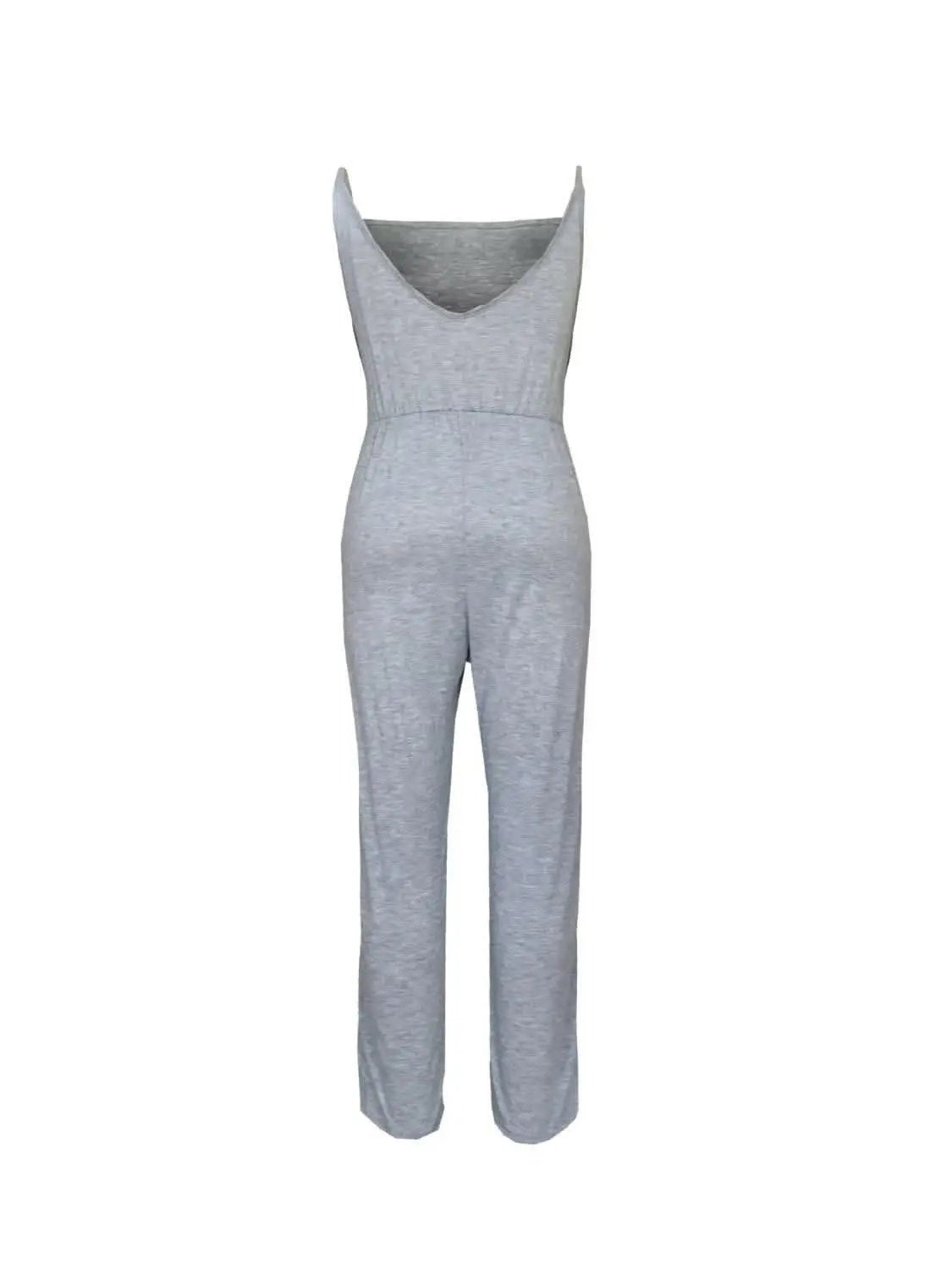 Tied strap square neck jumpsuit - Love Salve